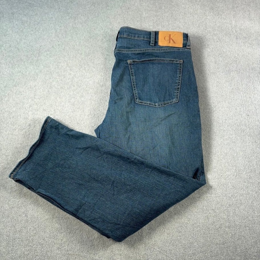 Calvin Klein Straight Leg Jeans Mens 40x28 Blue Medium Wash Denim Casual